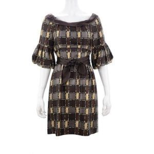 NANETTE LEPORE BROWN SILK DRESS SIZE 8